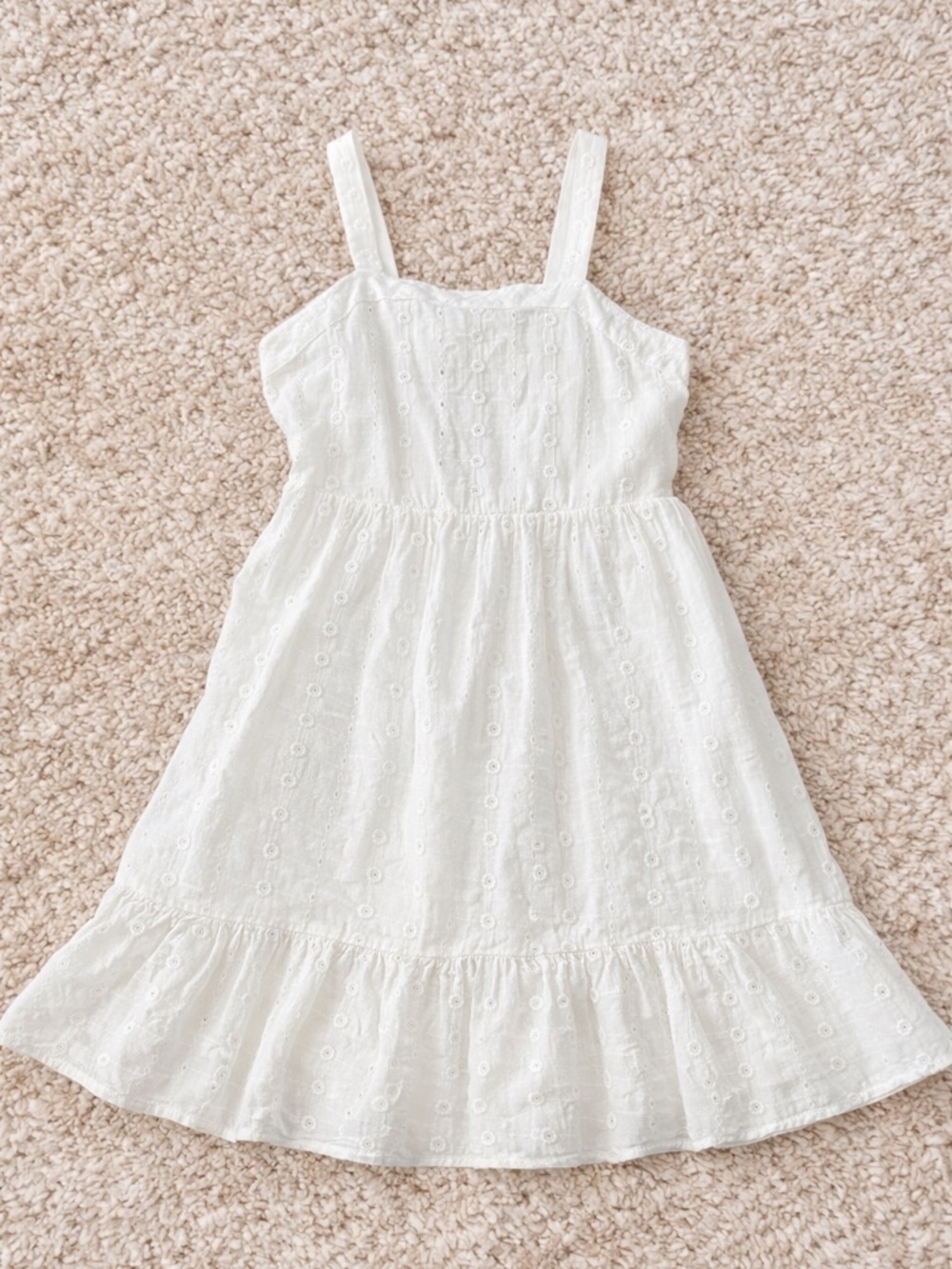 Girls White Eyelet Dress Cat & Jack Size L (10/12) Summer Dress